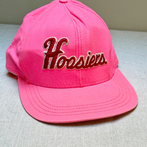 Vintage Day Glow Neon Pink Indiana University Hoosiers Hat Cap - Picture 2 of 10